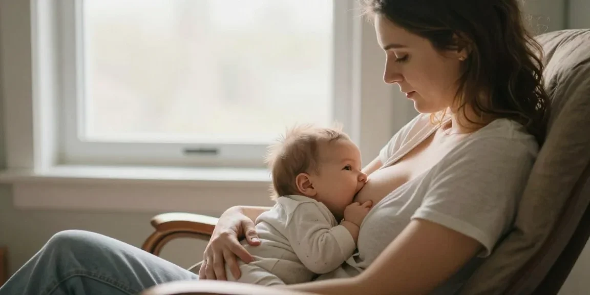 mastite allaitement - maman tenant son sein douloureux avec une compresse chaude