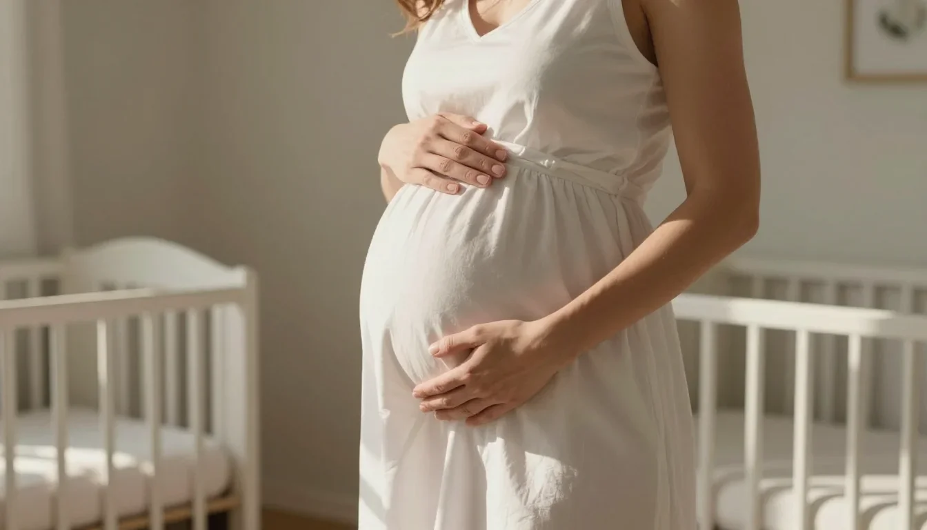 maternite femme enceinte preparant la chambre de bebe