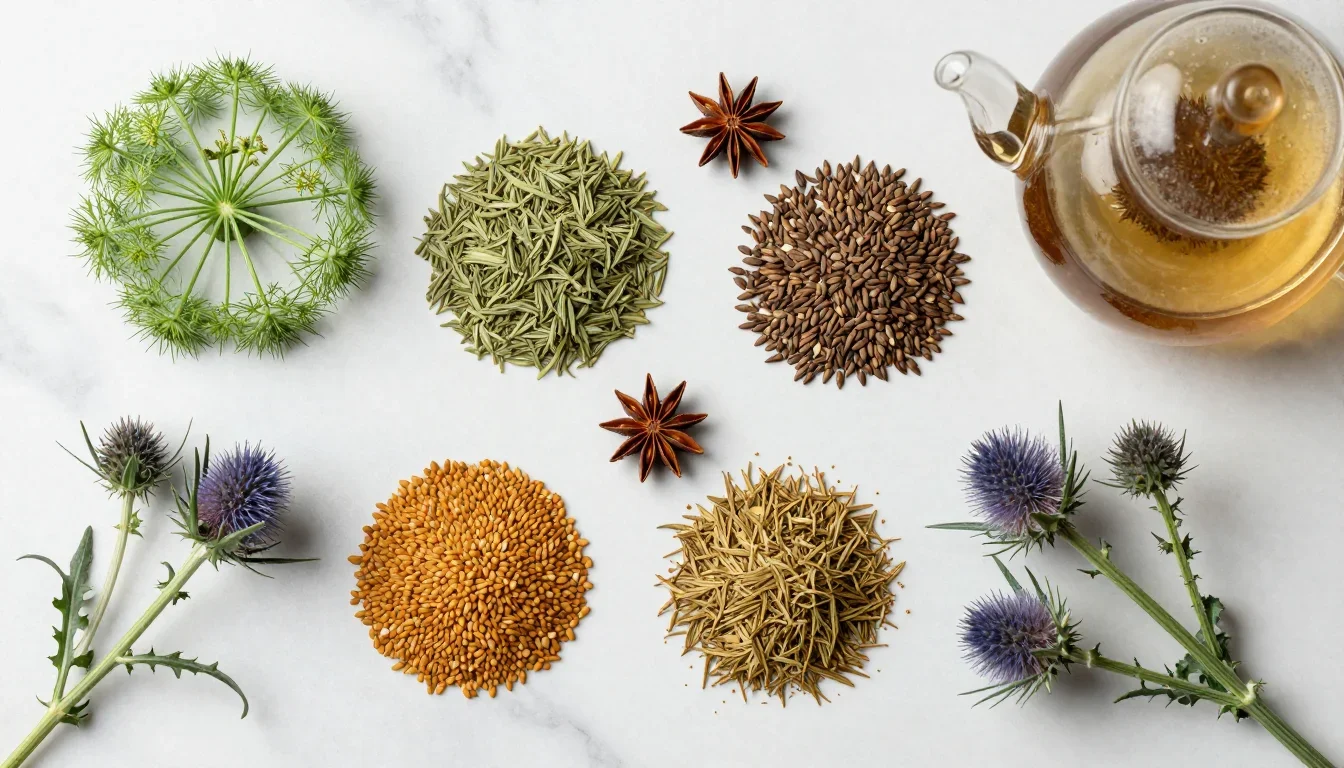 Plantes galactogenes pour tisane allaitement - fenouil fenugrec anis vert