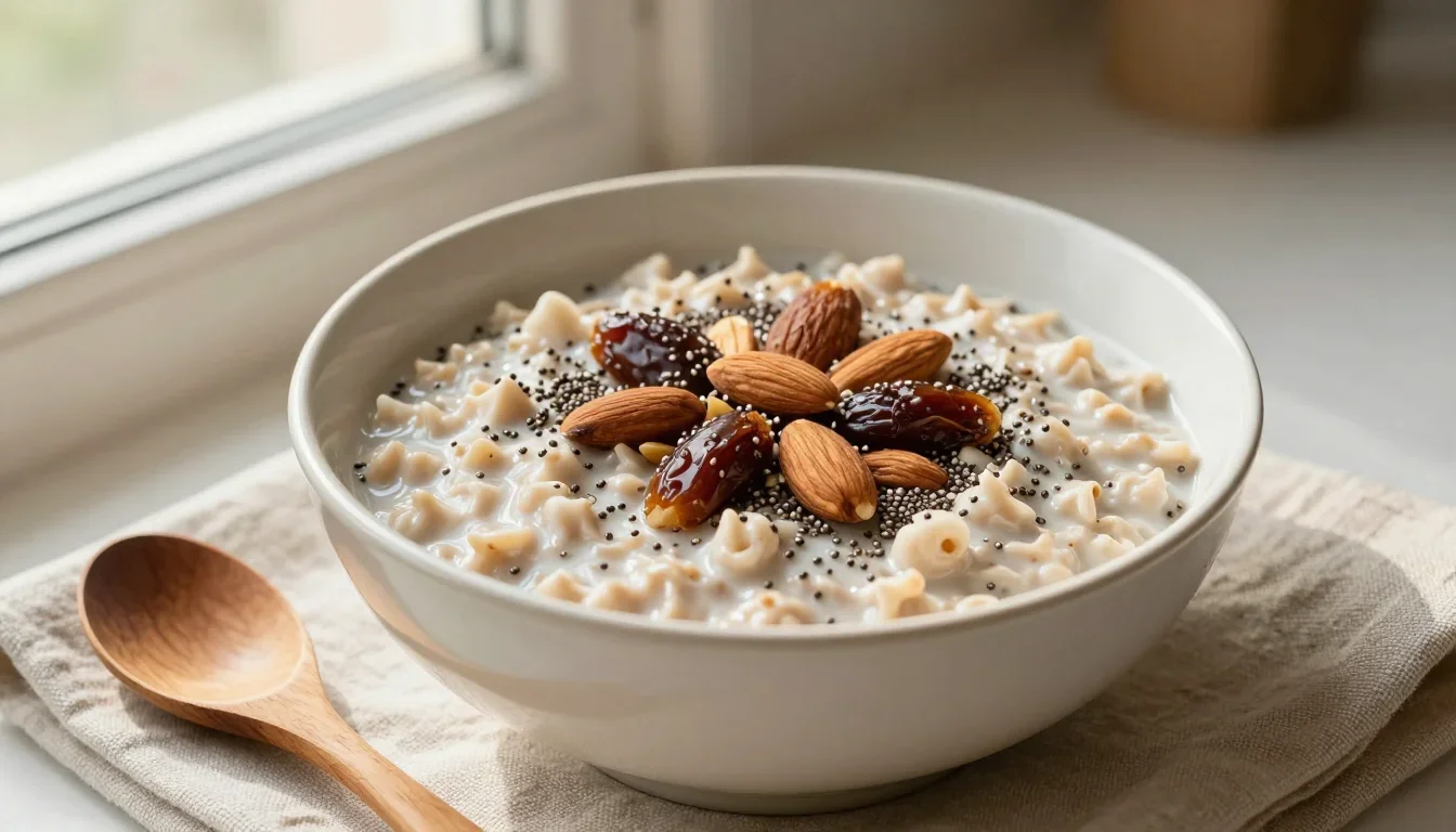 Porridge d'avoine aux amandes et dattes pour booster la lactation maternelle