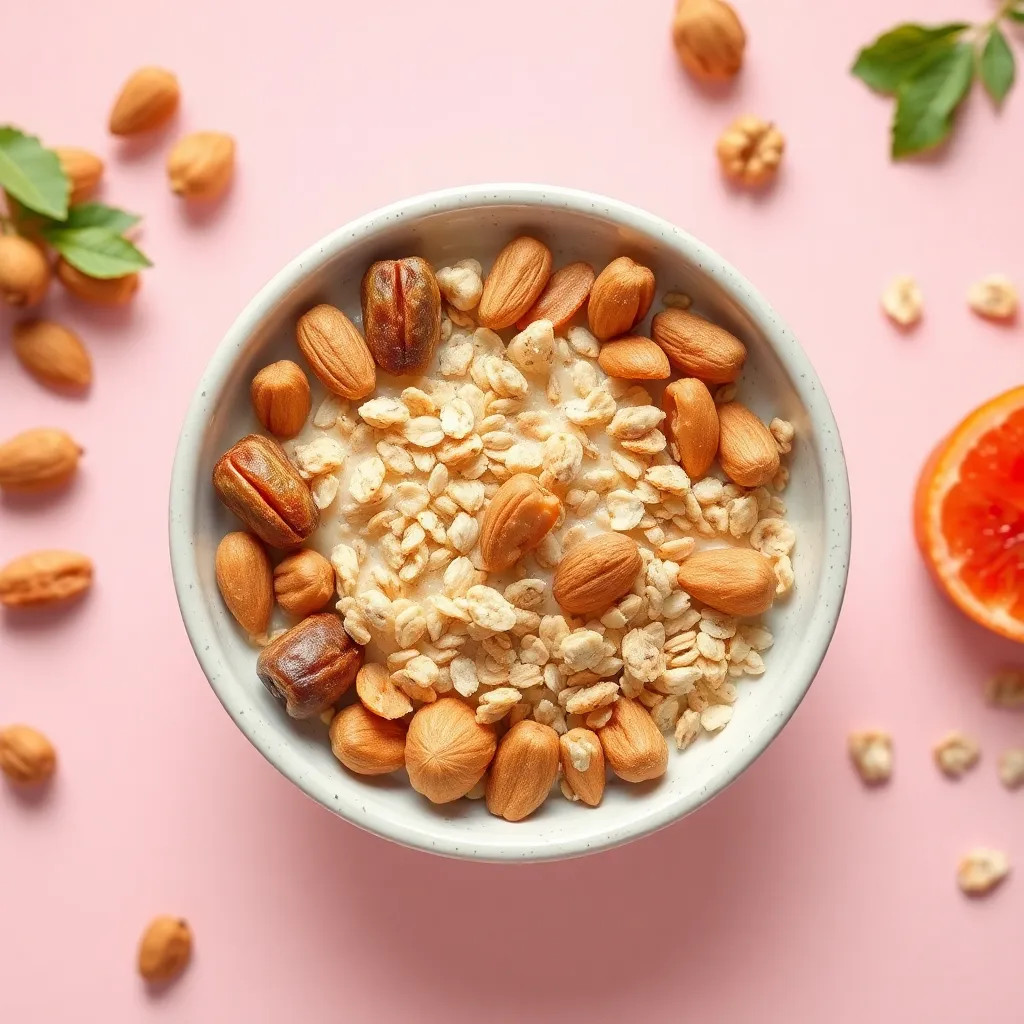 Amandes, noix, dattes et fruits secs — collations saines pour l'allaitement