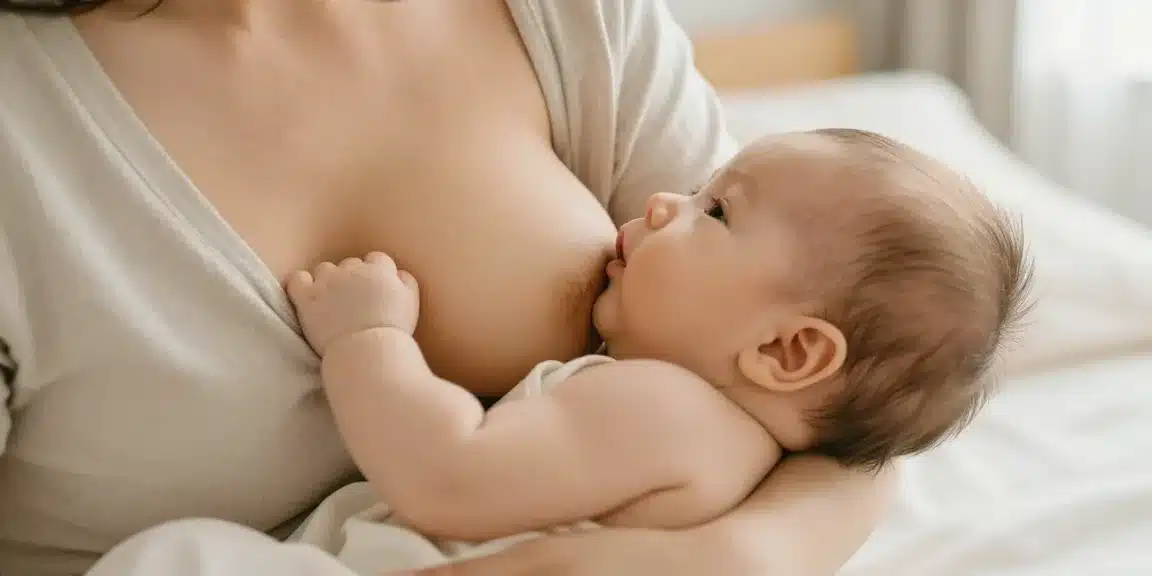 mère qui allaite son bébé pendant ses règles, lumière naturelle