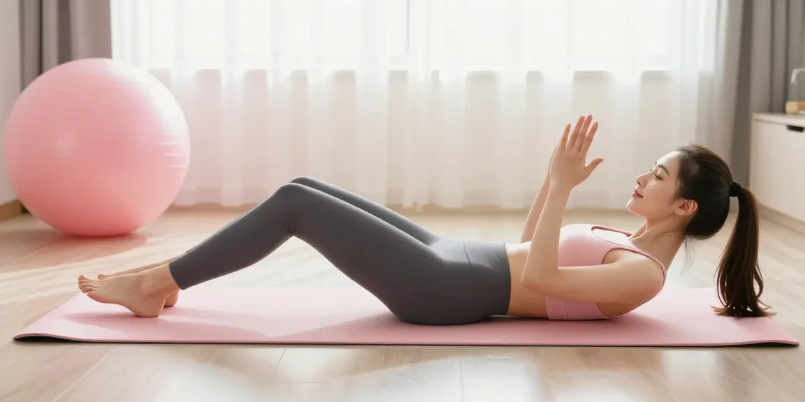 exercices doux récupération diastasis recti post-partum ballon yoga